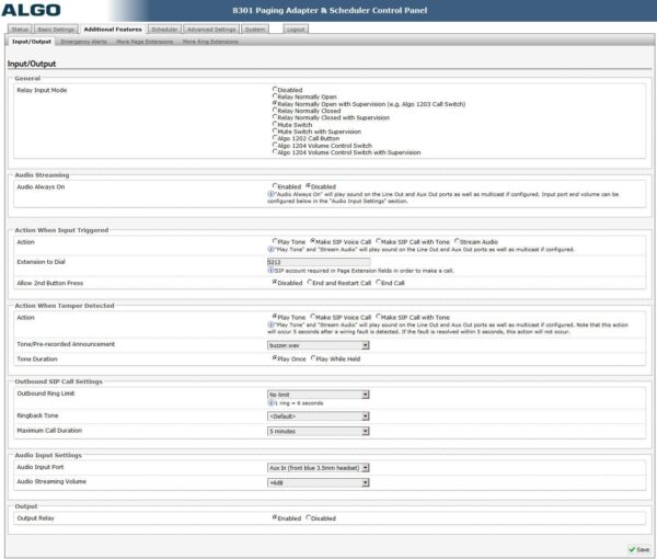 ALGO 8301 schedule view