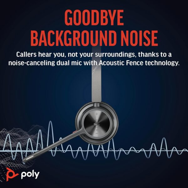 Poly Voyager Focus 4320 UC w-Charge Stand noise cancelling