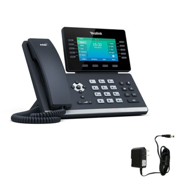 yealink t54w ip phone with power supply